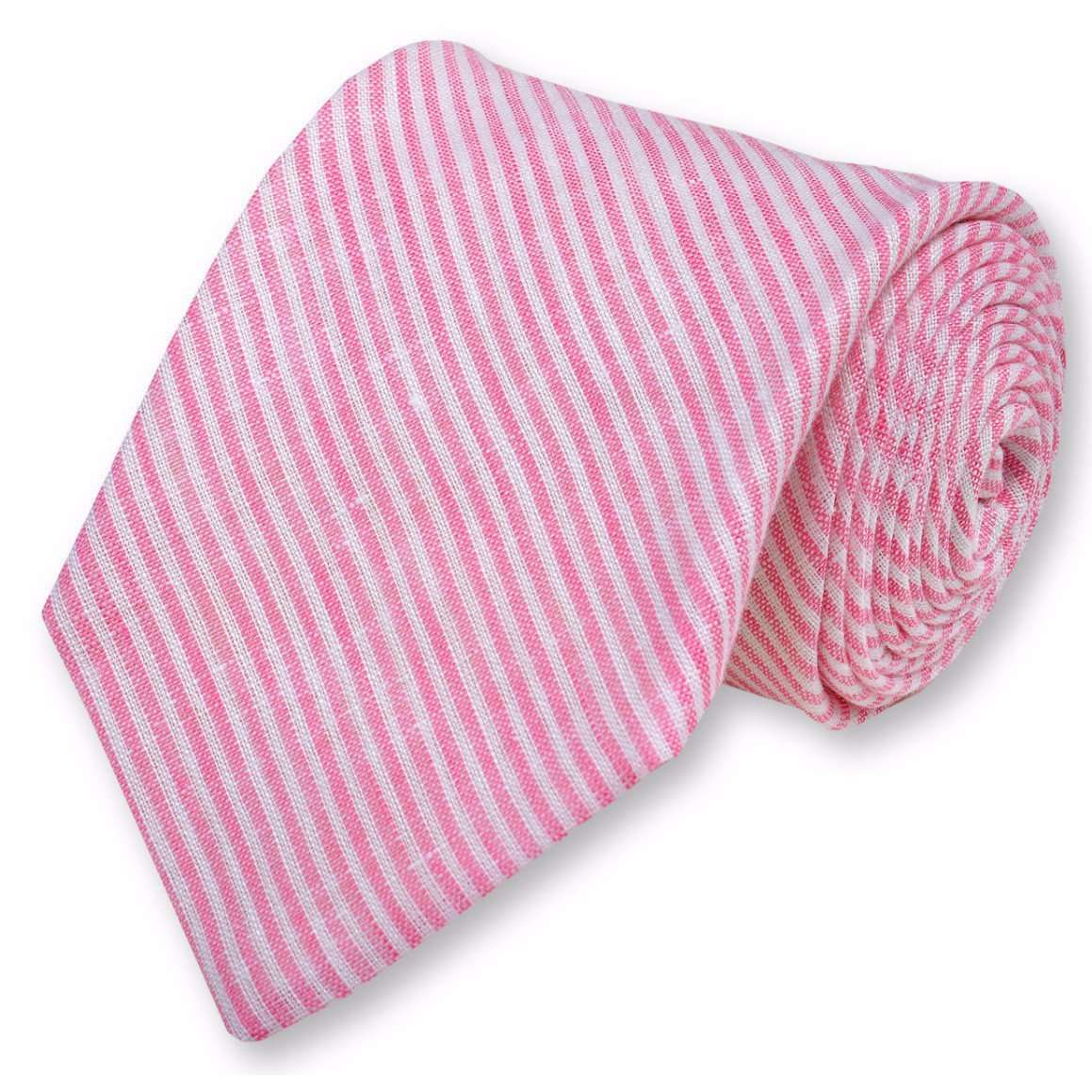 Riverfront Linen Necktie in Pink by High Cotton - Country Club Prep