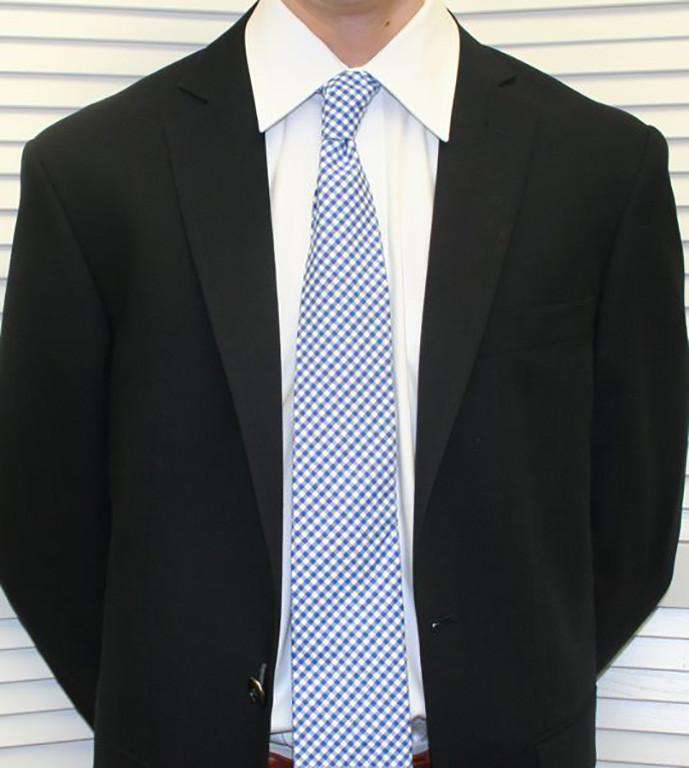 Royal Blue Gingham Tie by Just Madras - Country Club Prep