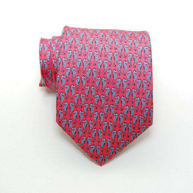 Sea Horse Tie in Pink by Peter-Blair - Country Club Prep