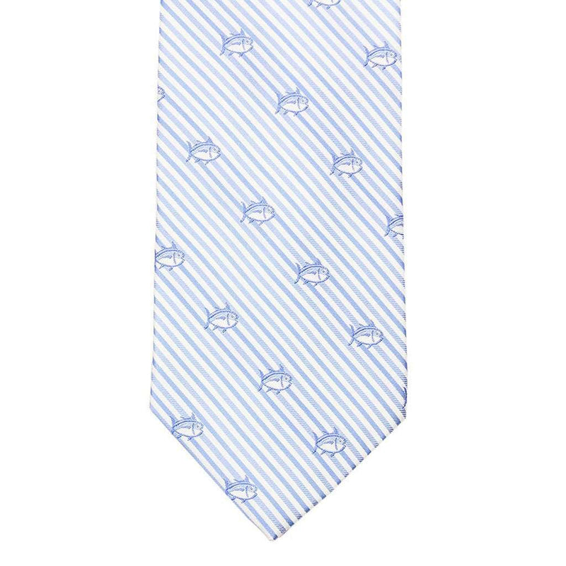 Seersucker Skipjack Neck Tie in Ocean Channel by Southern Tide - Country Club Prep