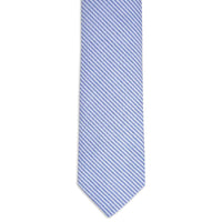 Seersucker Stripe Necktie in Classic Blue by High Cotton - Country Club Prep