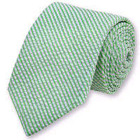 Seersucker Stripe Necktie in Mint Green by High Cotton - Country Club Prep