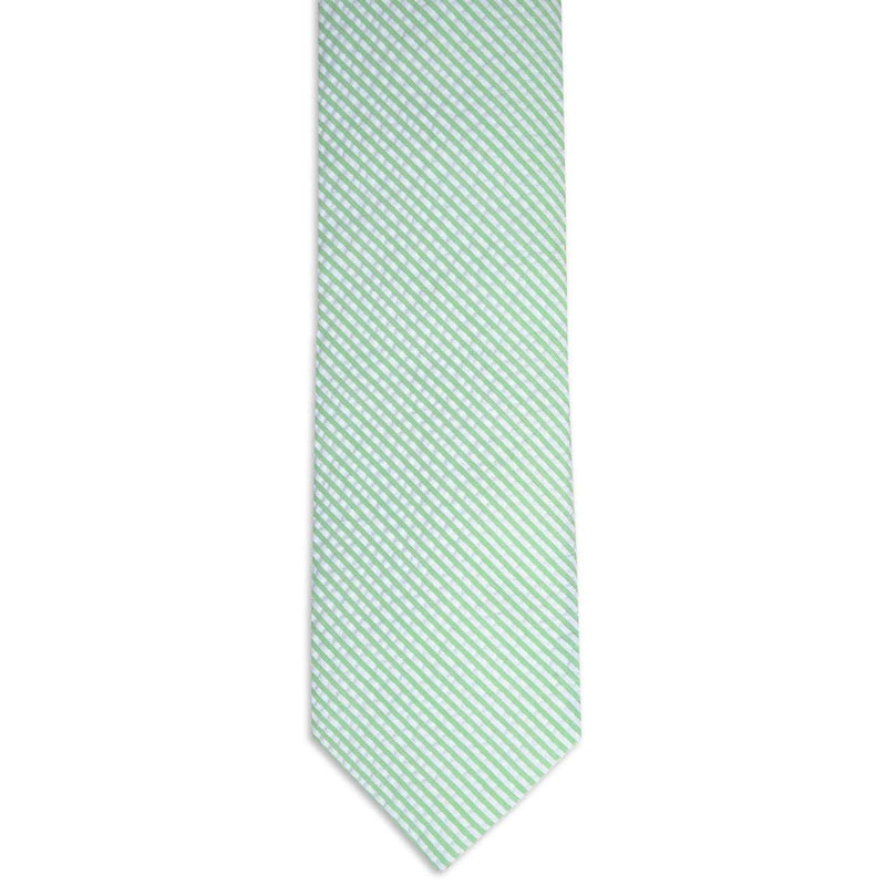 Seersucker Stripe Necktie in Mint Green by High Cotton - Country Club Prep