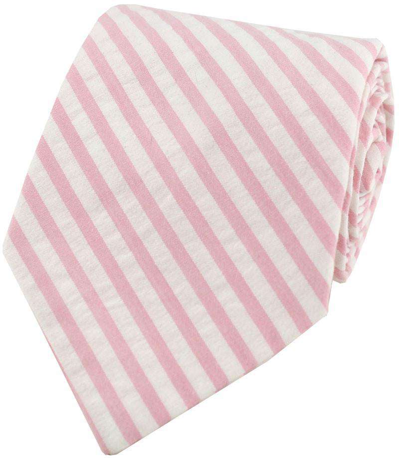 Seersucker Tie in Wide Pink by Just Madras - Country Club Prep