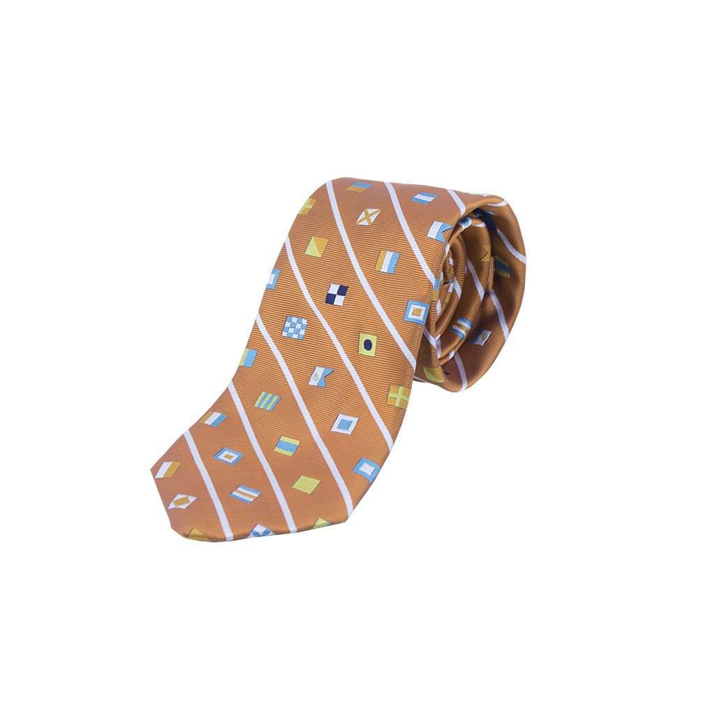 Signal Flag Neck Tie in Orange by Anchored Style - Country Club Prep