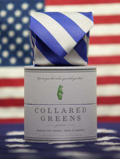 Skippers Tie in Blue and White by Collared Greens - Country Club Prep