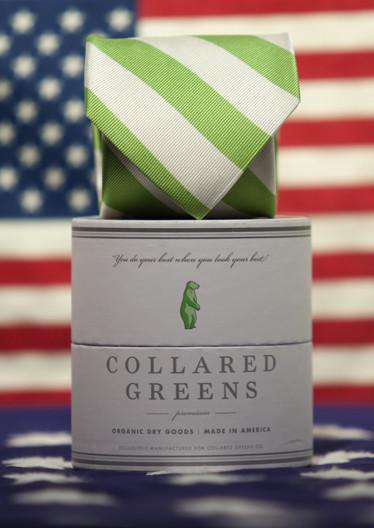 Skippers Tie in Green and White by Collared Greens - Country Club Prep