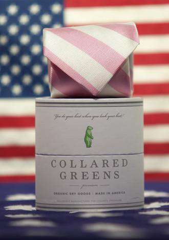 Skippers Tie in Pink and White by Collared Greens - Country Club Prep