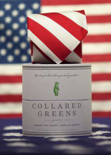 Skippers Tie in Red and White by Collared Greens - Country Club Prep
