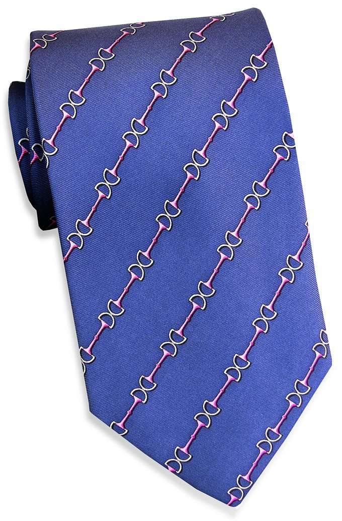 Snaffle Stripe Tie in Navy by Bird Dog Bay - Country Club Prep