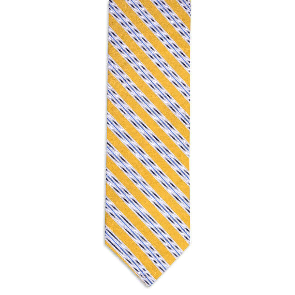 Spinnaker Stripe Necktie in Yellow by High Cotton - Country Club Prep