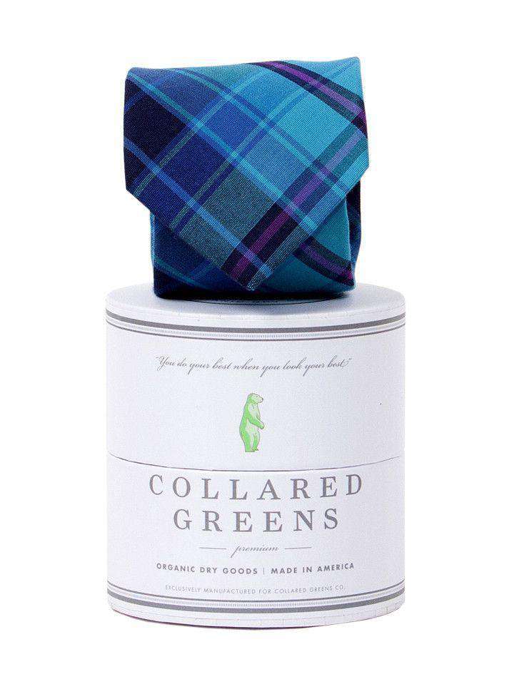 Spyglass Plaid Tie in Blue and Green by Collared Greens - Country Club Prep