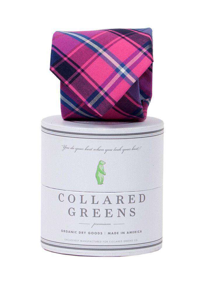 Spyglass Plaid Tie in Pink and Blue by Collared Greens - Country Club Prep