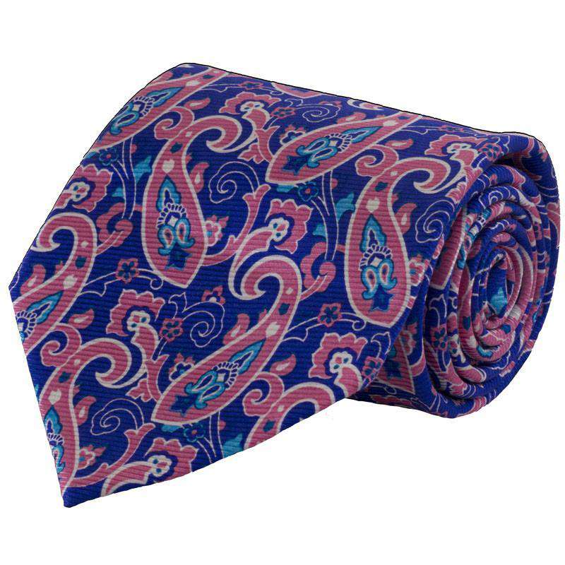 Summer Paisley Tie in Blue and Pink by Southern Proper - Country Club Prep