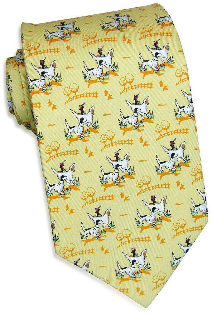 Sunday Setter Tie in Pale Yellow by Bird Dog Bay - Country Club Prep