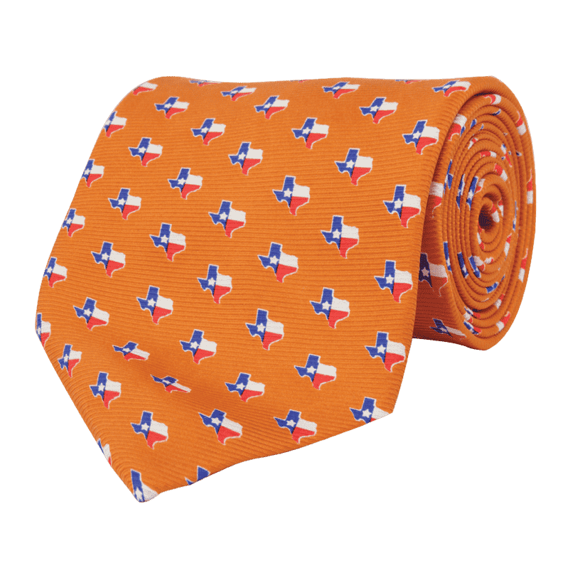 Texas Traditional Tie in Orange by State Traditions and Southern Proper - Country Club Prep