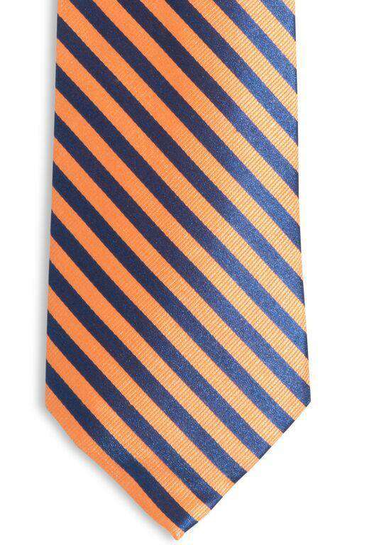 The Gameday Stripe Tie in Rocky Top Orange by Southern Tide - Country Club Prep