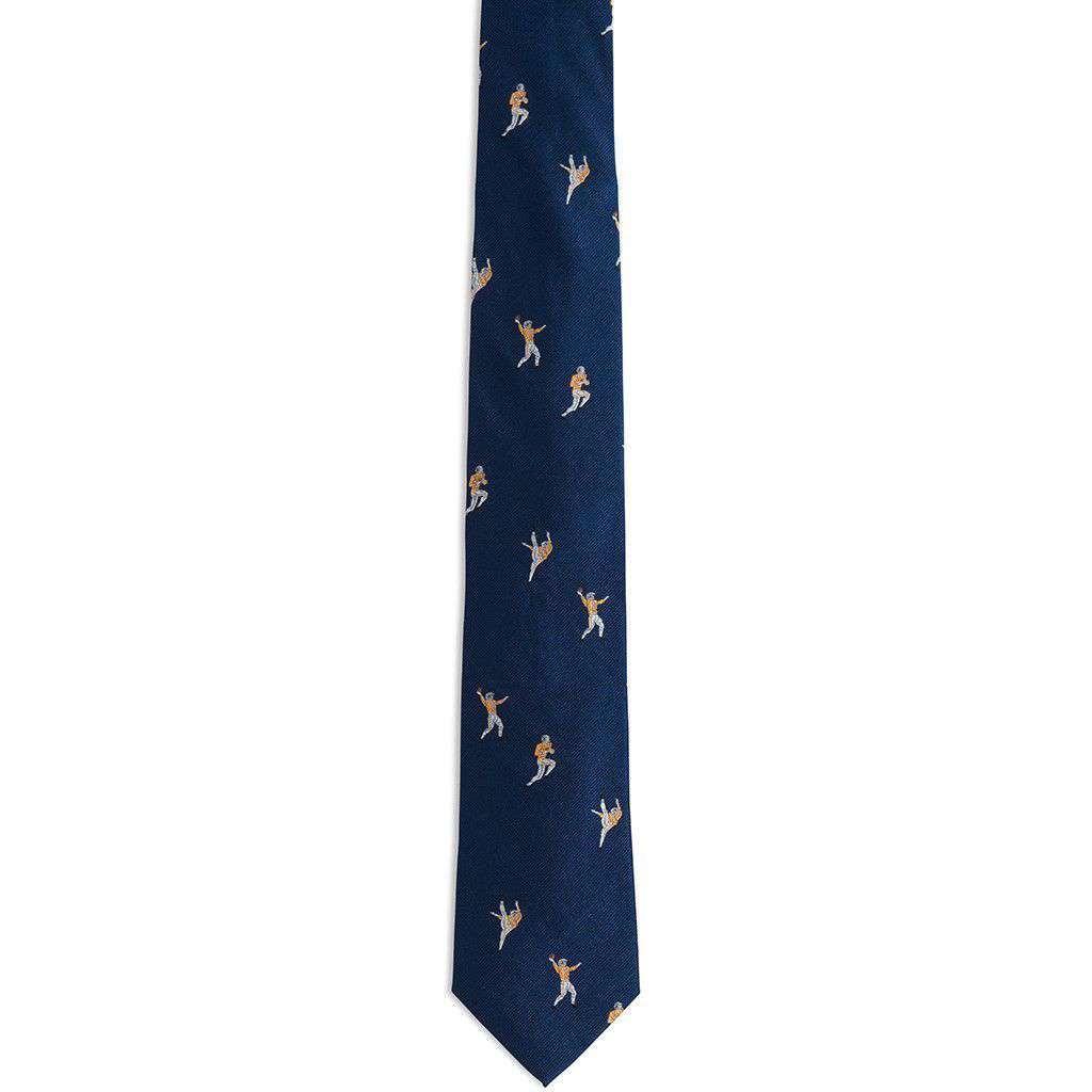 The Hangtime Tie in Navy with Rocky Top Orange by Southern Tide - Country Club Prep