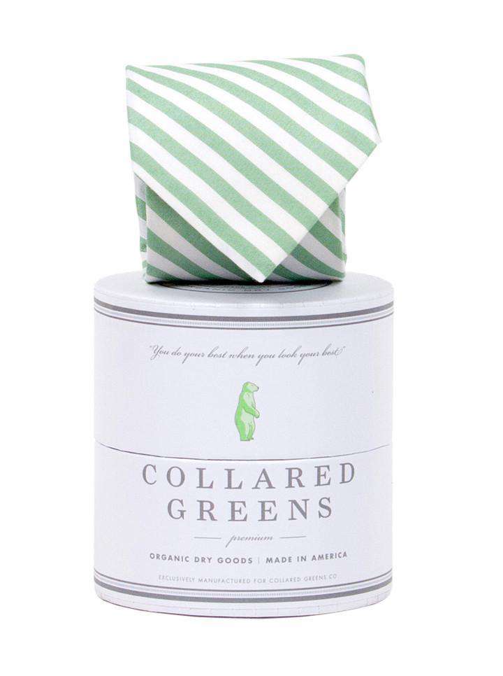 The Kiawah Tie in Green and White by Collared Greens - Country Club Prep
