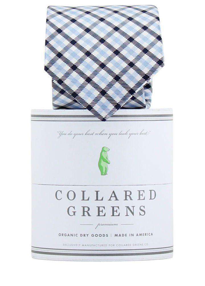 The Mitchell Tie in Carolina/Navy by Collared Greens - Country Club Prep