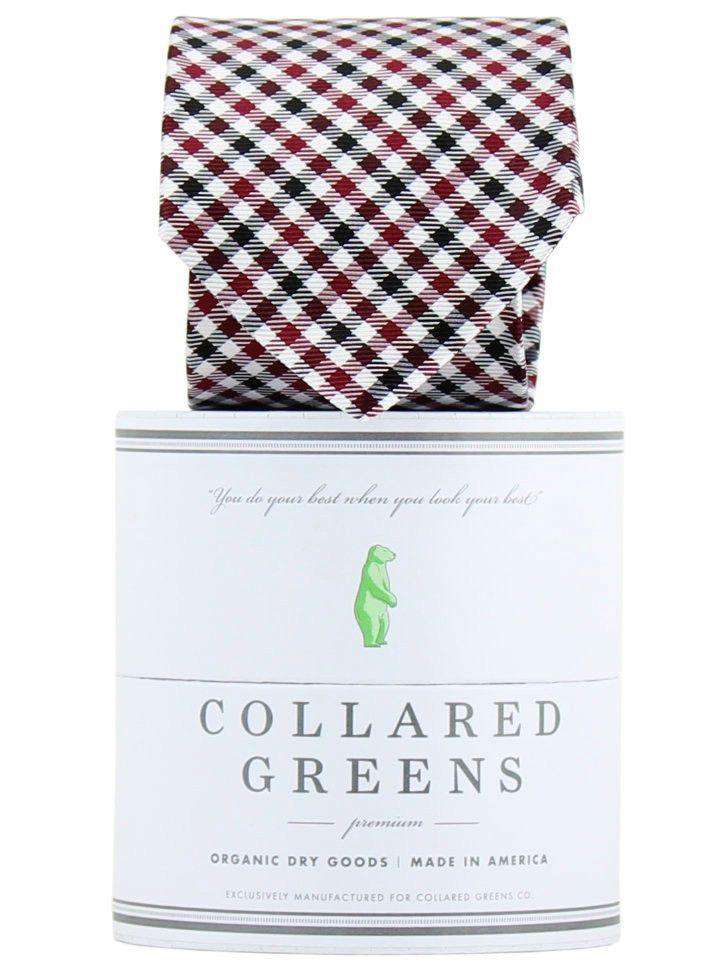 The Mitchell Tie in Garnet/Black by Collared Greens - Country Club Prep