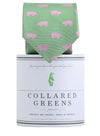 The Pig Tie in Green and Pink by Collared Greens - Country Club Prep