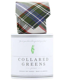 The Pisgah Tie in Green/Orange/White by Collared Greens - Country Club Prep