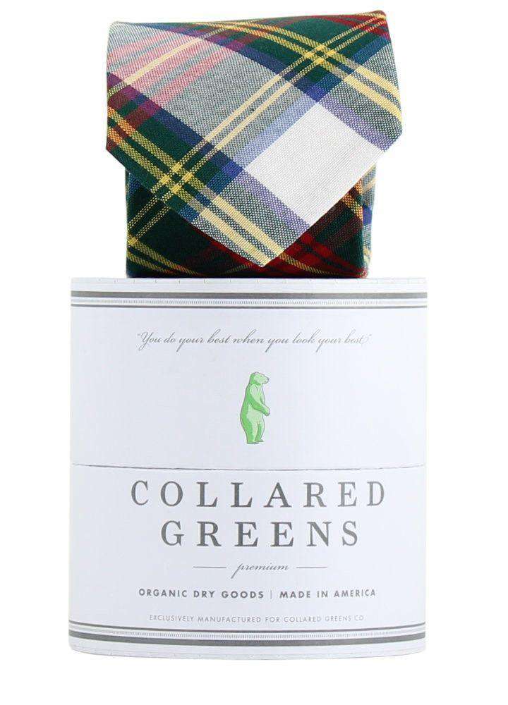 The Pisgah Tie in Green/Red/Yellow by Collared Greens - Country Club Prep