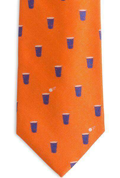 The Splash Collegiate Tie in Endzone Orange by Southern Tide - Country Club Prep