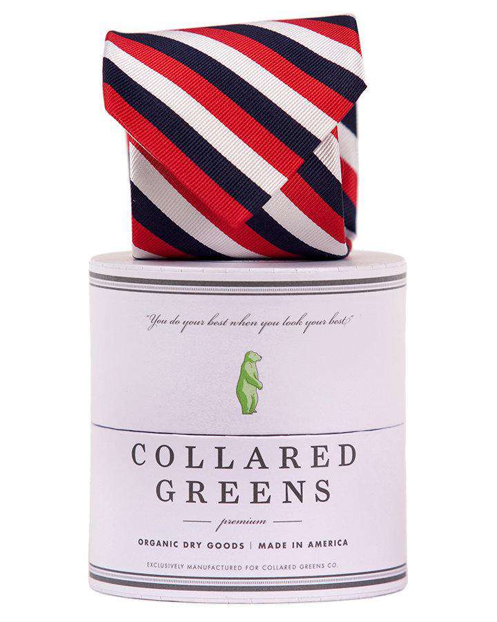 The USA Stripe Tie in Red, White, and Blue by Collared Greens - Country Club Prep