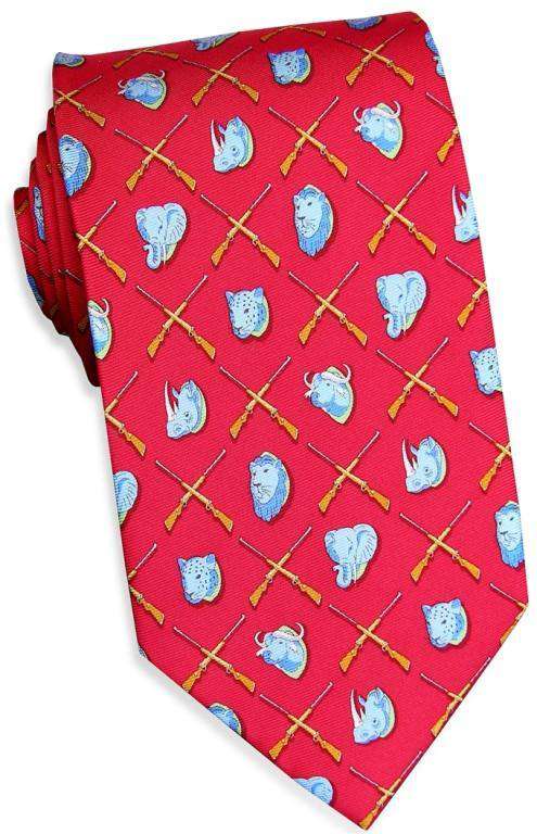 Trophy Room Tie in Red by Bird Dog Bay - Country Club Prep