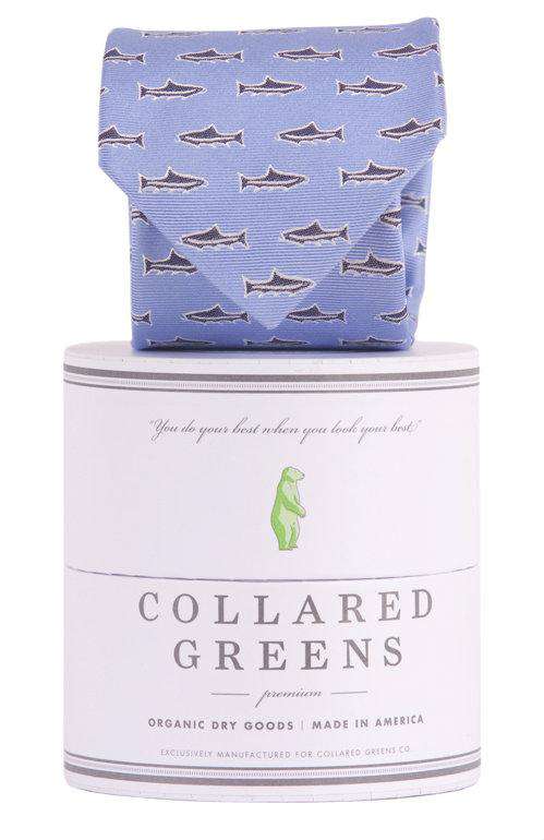 Trout Tie in Sky Blue by Collared Greens - Country Club Prep