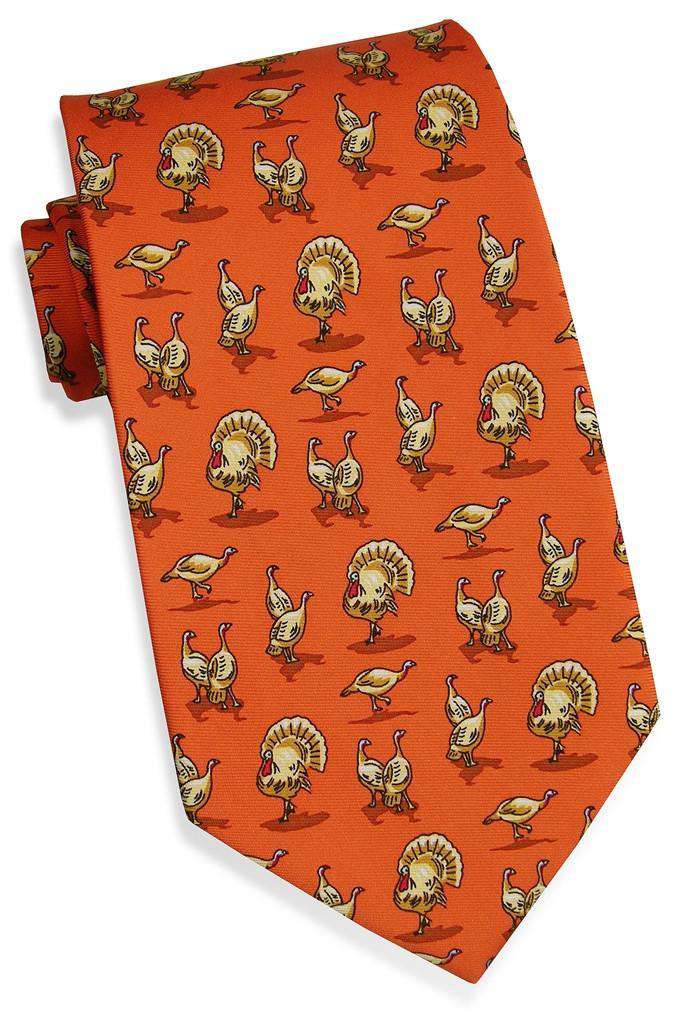 Turkey Trot Necktie in Orange - Country Club Prep