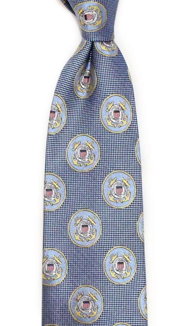 U.S. Coast Guard Neck Tie in Blue by Dogwood Black - Country Club Prep