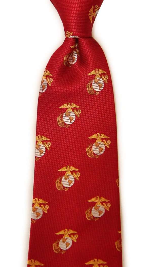 U.S. Marine Corps Neck Tie in Crimson by Dogwood Black - Country Club Prep
