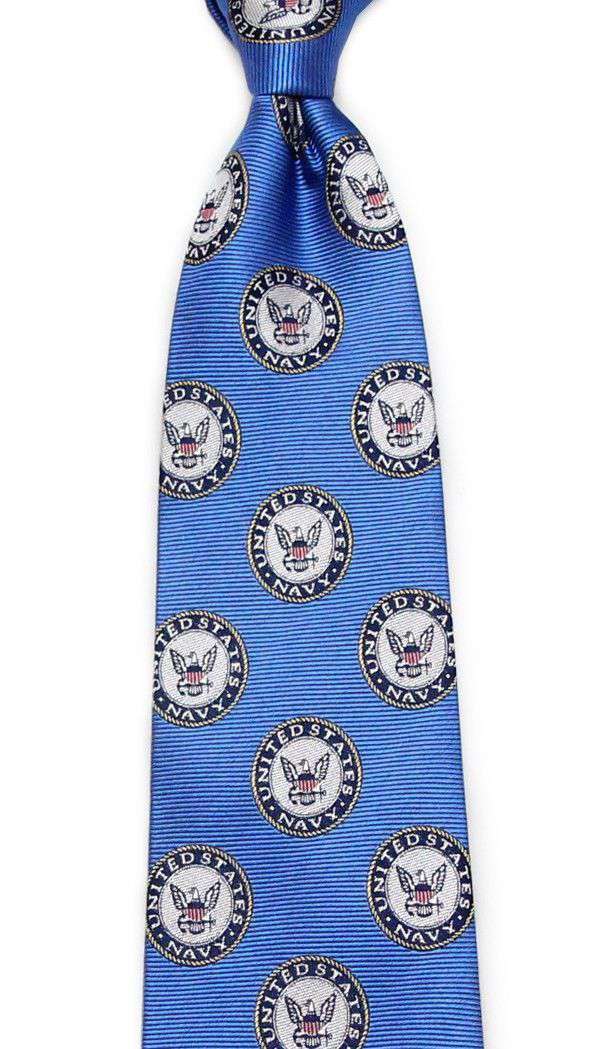 U.S. Navy Neck Tie in Blue by Dogwood Black - Country Club Prep