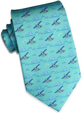 Vintage Seaplane Tie in Sea Foam Green by Bird Dog Bay - Country Club Prep