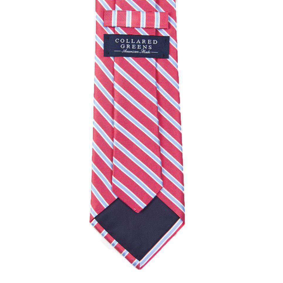 Whitman Tie in Salmon Red & Carolina Blue by Collared Greens - Country Club Prep