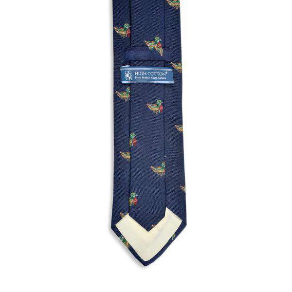 Wood Duck Necktie in Navy by High Cotton - Country Club Prep