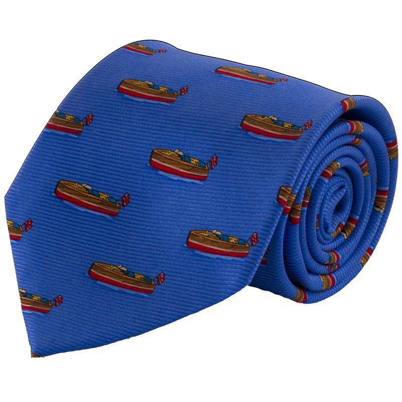 Woody Boat Tie in Blue by Southern Proper - Country Club Prep