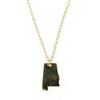 Alabama State Pendant Necklace in Gold by Country Club Prep - Country Club Prep