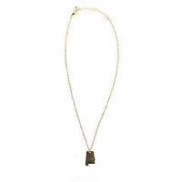 Alabama State Pendant Necklace in Gold by Country Club Prep - Country Club Prep