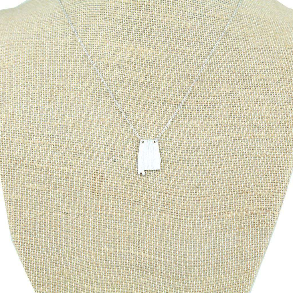 Alabama State Pendant Necklace in Silver by Country Club Prep - Country Club Prep