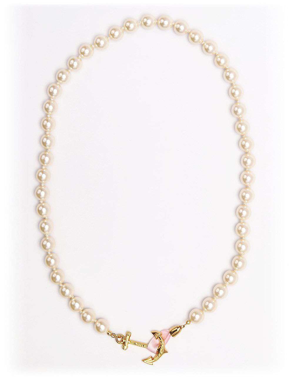 Aubrey Pearl Anchor Necklace by Kiel James Patrick - Country Club Prep