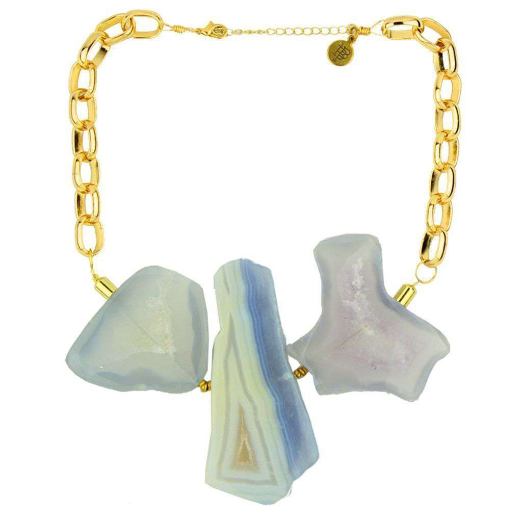 Dawn Agate Stone Necklace in Clear by Bourbon & Boweties - Country Club Prep