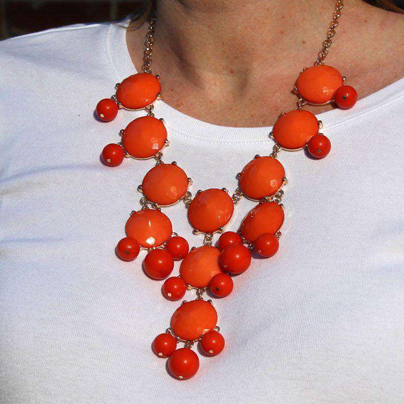 Double Drop Statement Necklace in Burnt Orange by Caroline Hill - Country Club Prep
