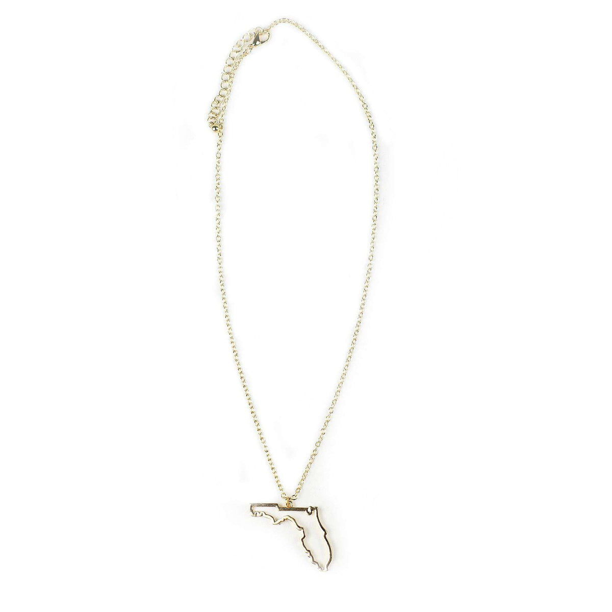 Florida Silhouette Necklace in Gold by Country Club Prep - Country Club Prep