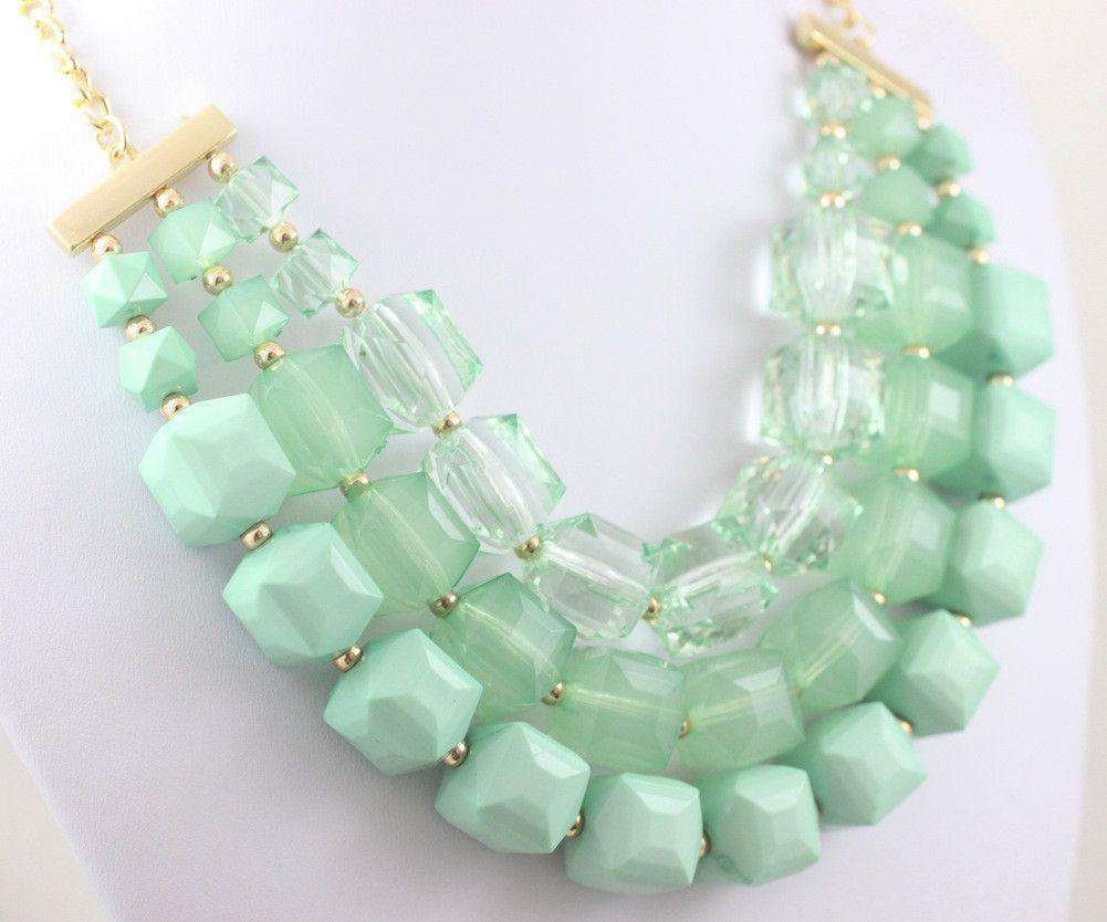 Frances Statement Necklace in Mint by Caroline Hill - Country Club Prep