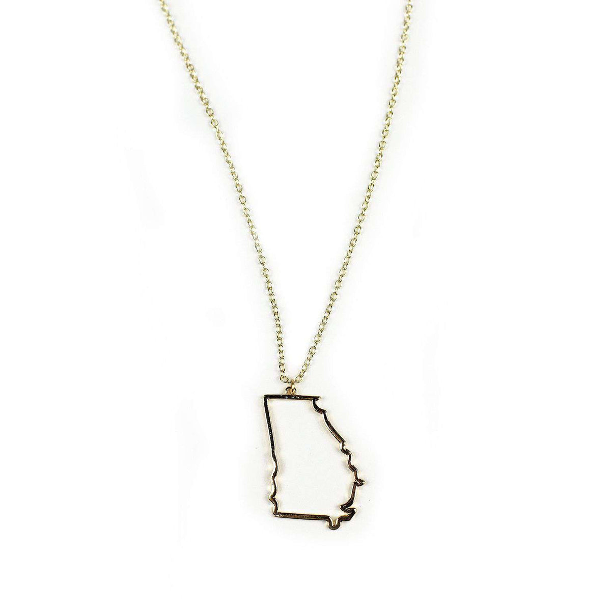Georgia Silhouette Necklace in Gold by Country Club Prep - Country Club Prep