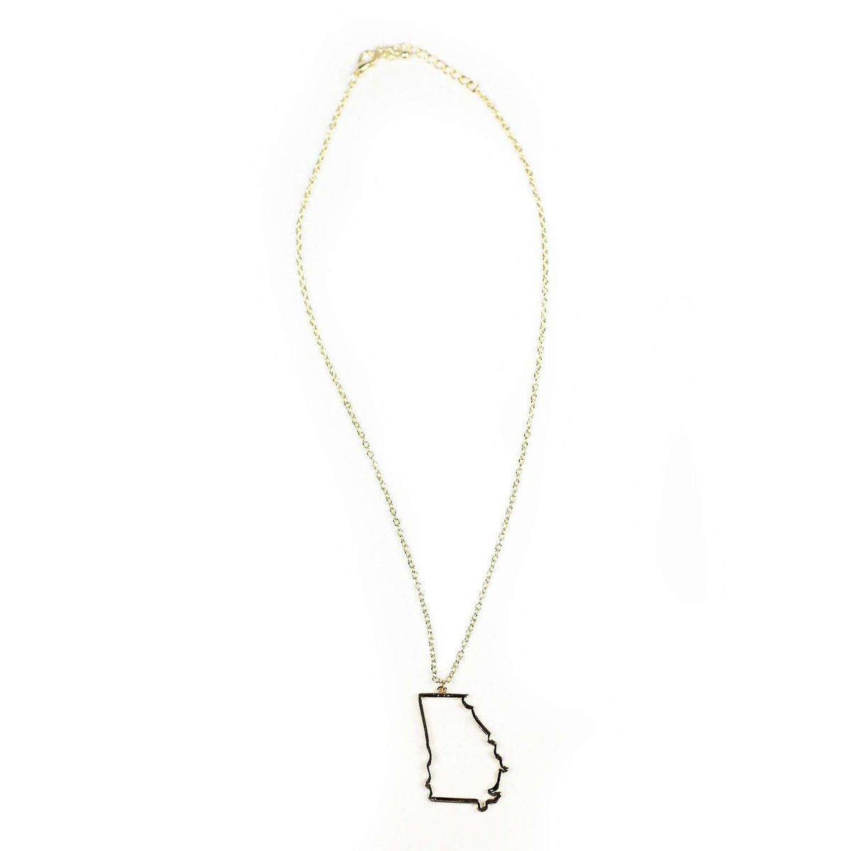 Georgia Silhouette Necklace in Gold by Country Club Prep - Country Club Prep
